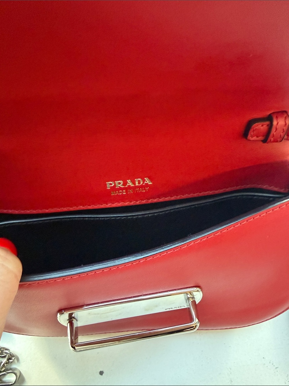 Prada Sidonie Red and Black leather Mini Shoulder/belt Bag - Picture 2 of 7